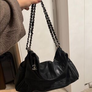 Chanel Classic Black Leather Shoulder Bag